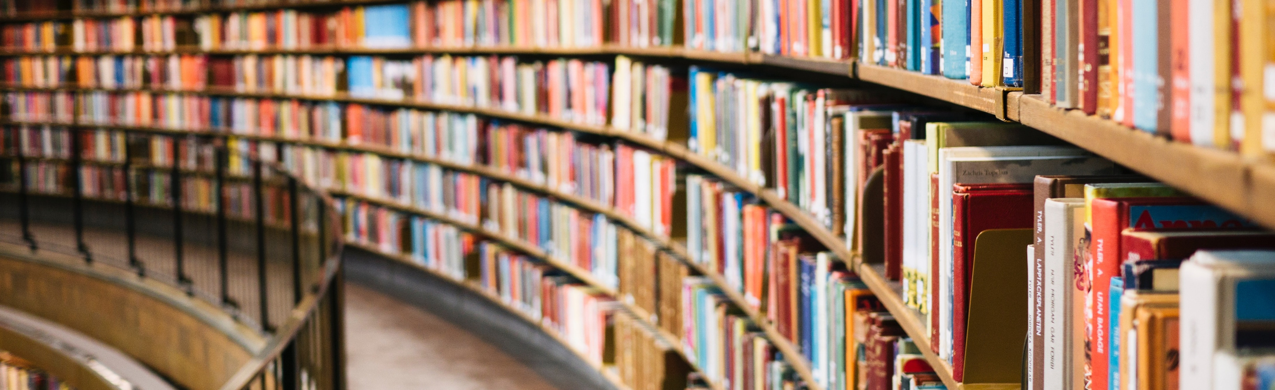 bookshelves in library
